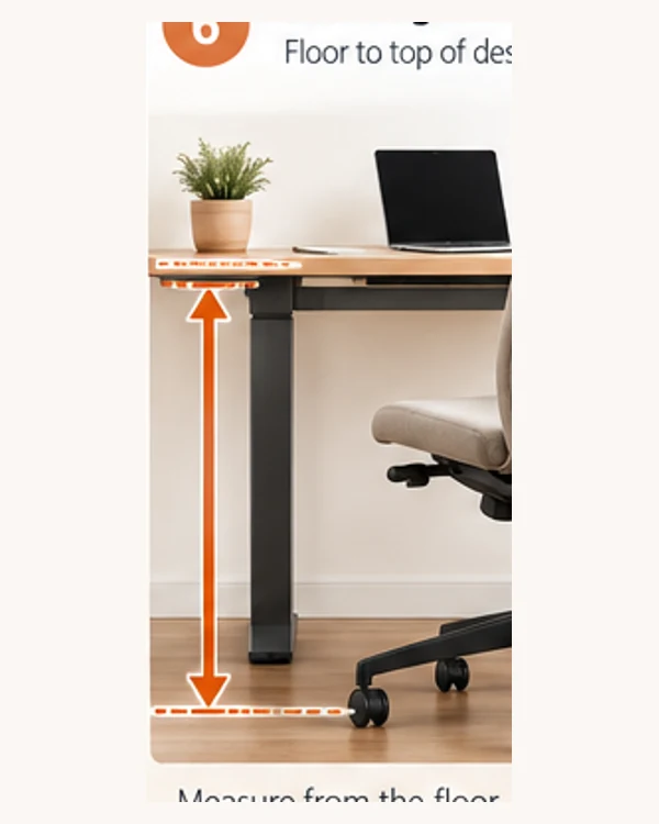 Desk height measurement example.